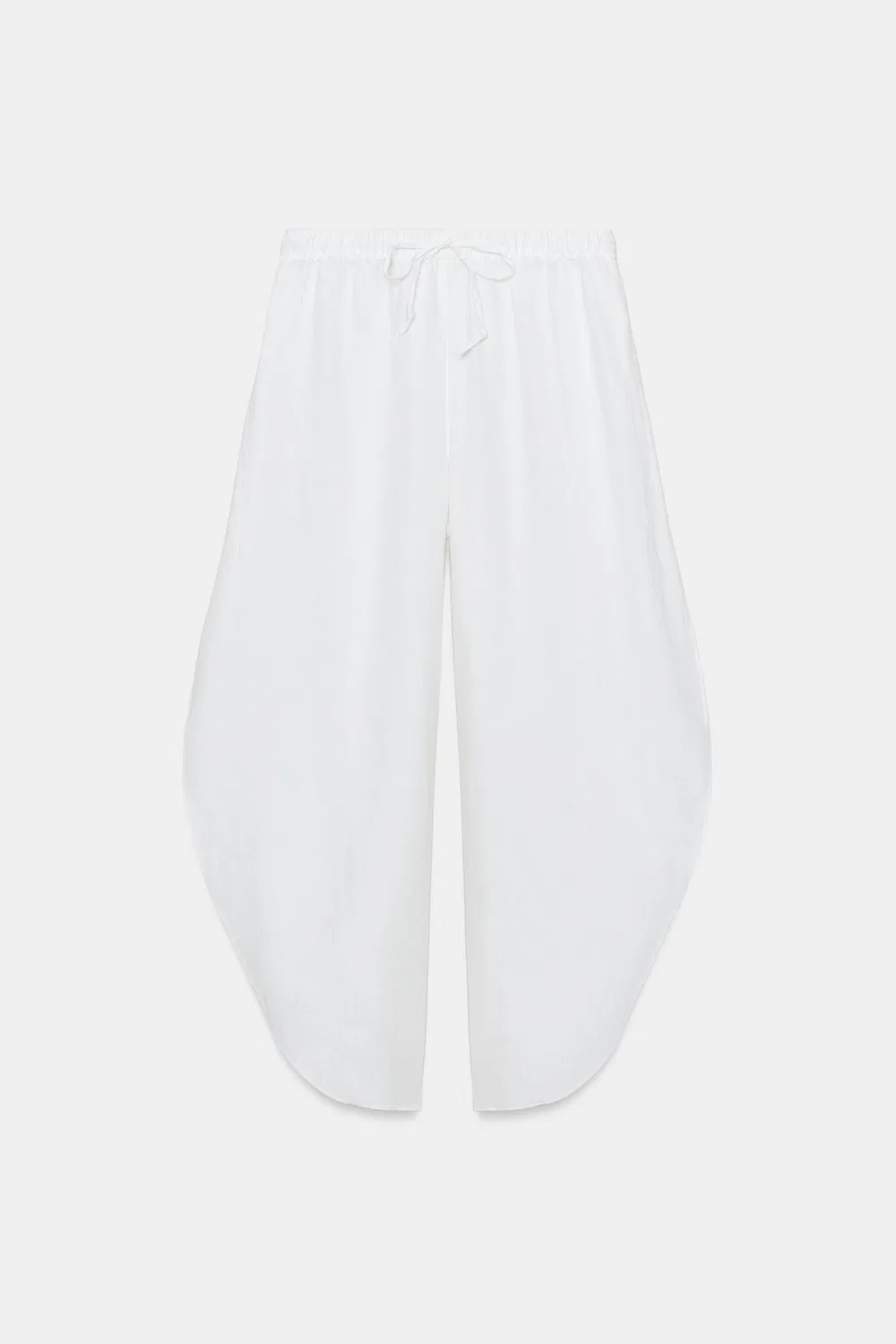Брюки из 100% льна с разрезами, коллекция ZW ZARA, White — фото 4