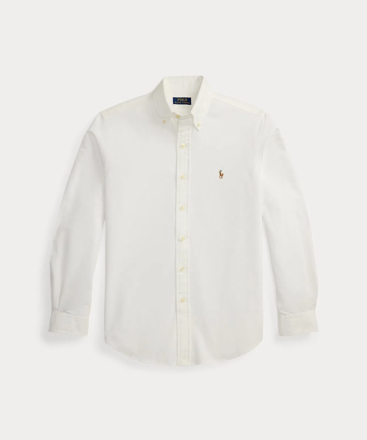 Мужская рубашка-оксфорд с длинным рукавом модель Iconic Oxford POLO RALPH LAUREN, Белый — фото 2