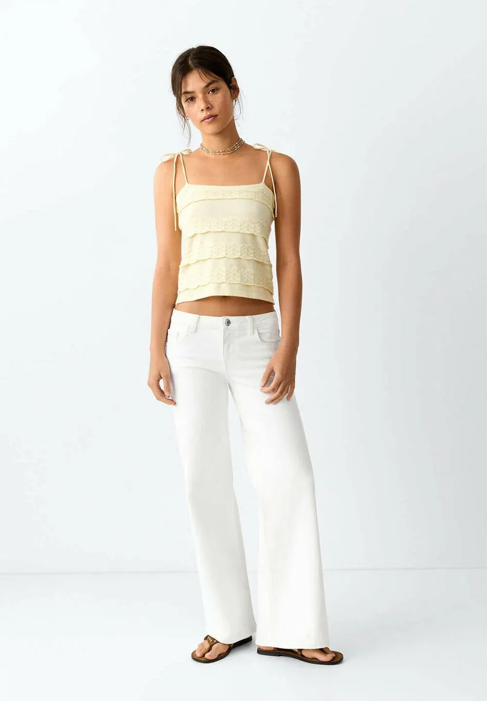 Подростковые джинсы свободного кроя Mango Kids, Off White