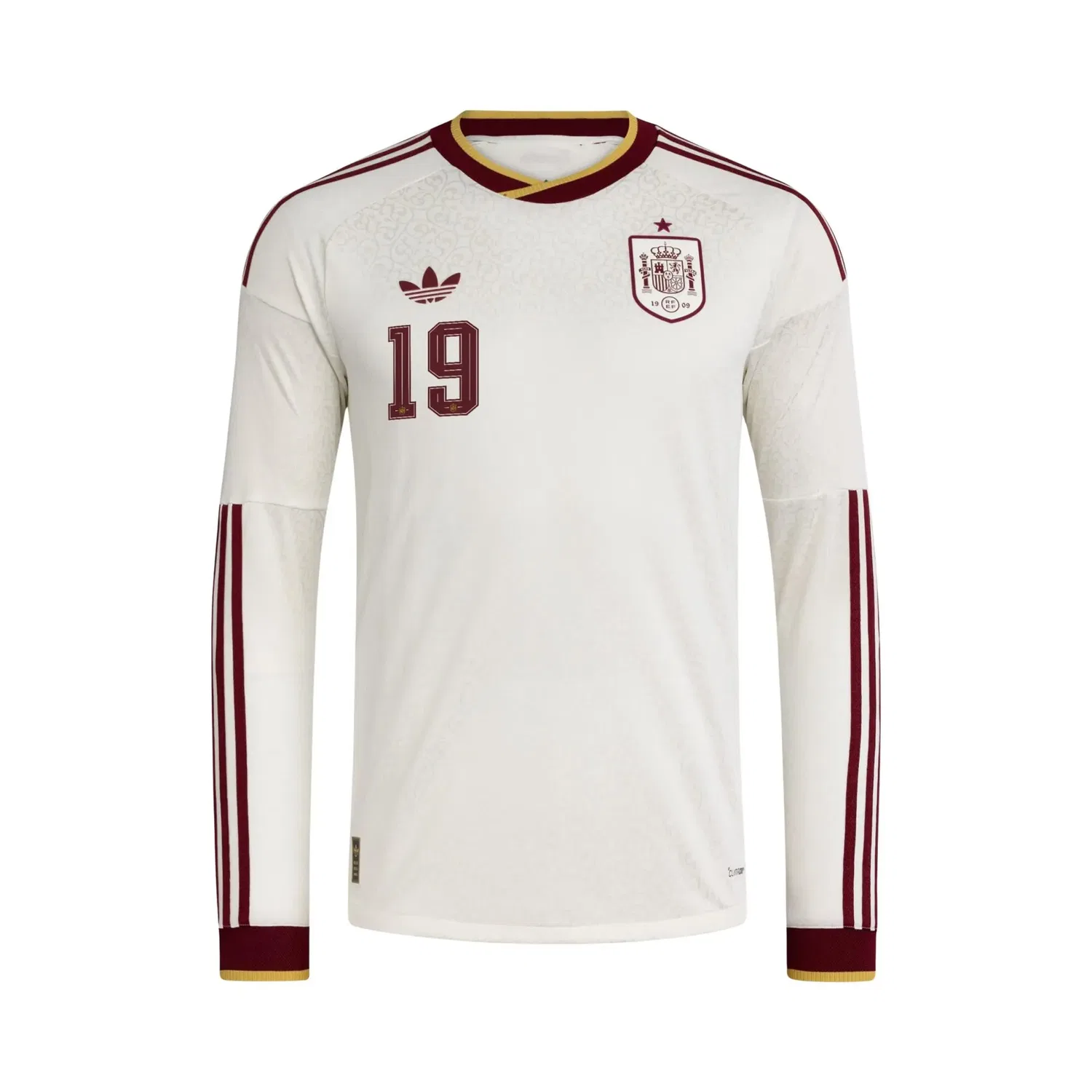 Футболка Adidas Spain 26 Away Authentic Yamal с длинным рукавом, белый