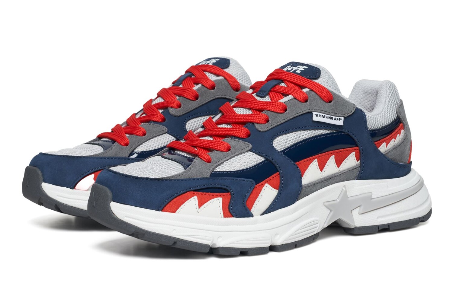 Кроссовки Bape Shark Sta M1 Country Pack - France, темно-синий/белый/красный — фото 2
