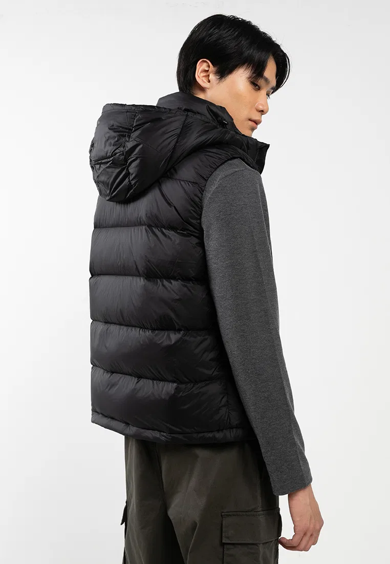 Жилет, на молнии, с капюшоном, Nylon Zip Off Hood Down Puffer Calvin Klein, черный — фото 2