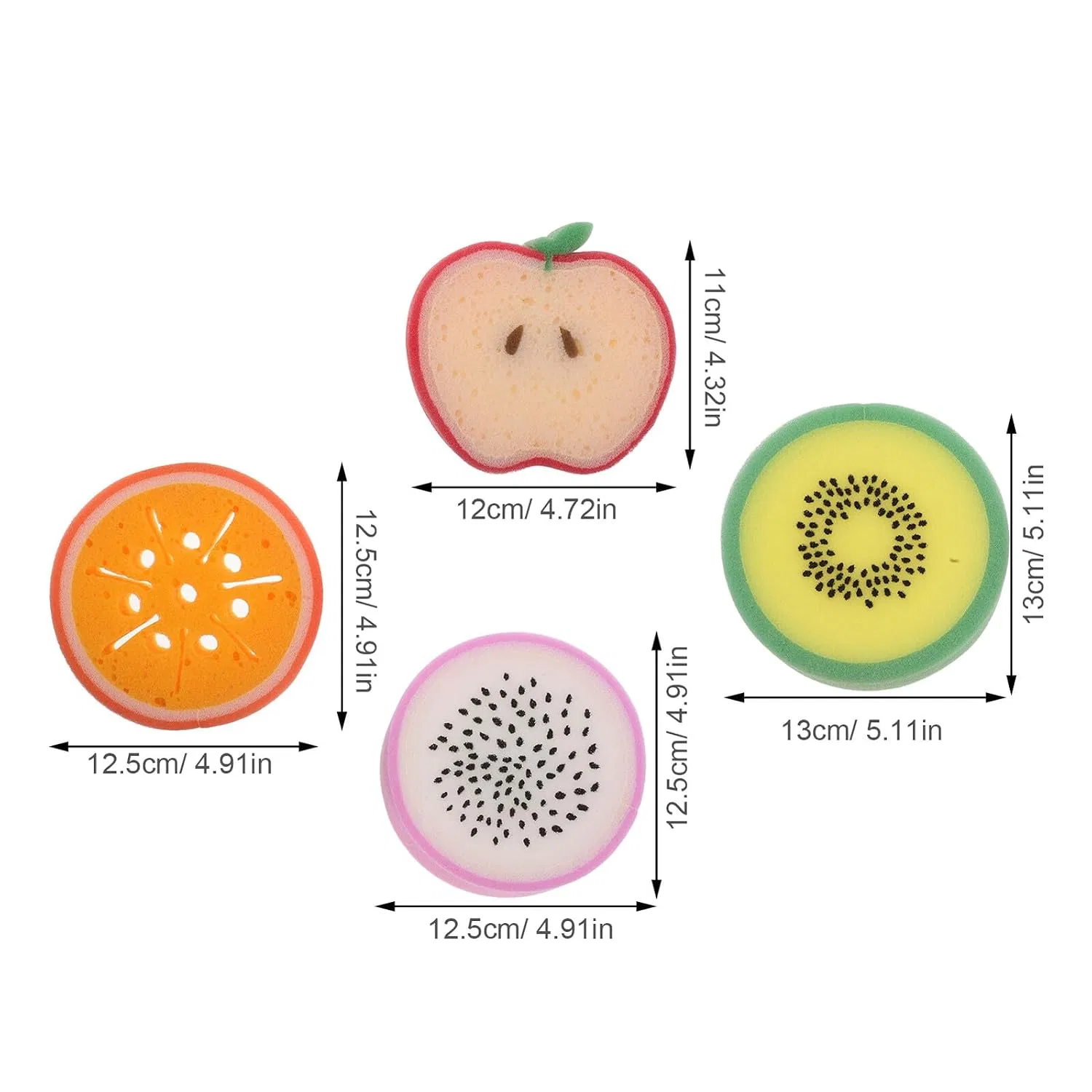 Набор мочалок для ванны, Fruit, FONDOTIN, 8 шт, мультиколор — фото 2