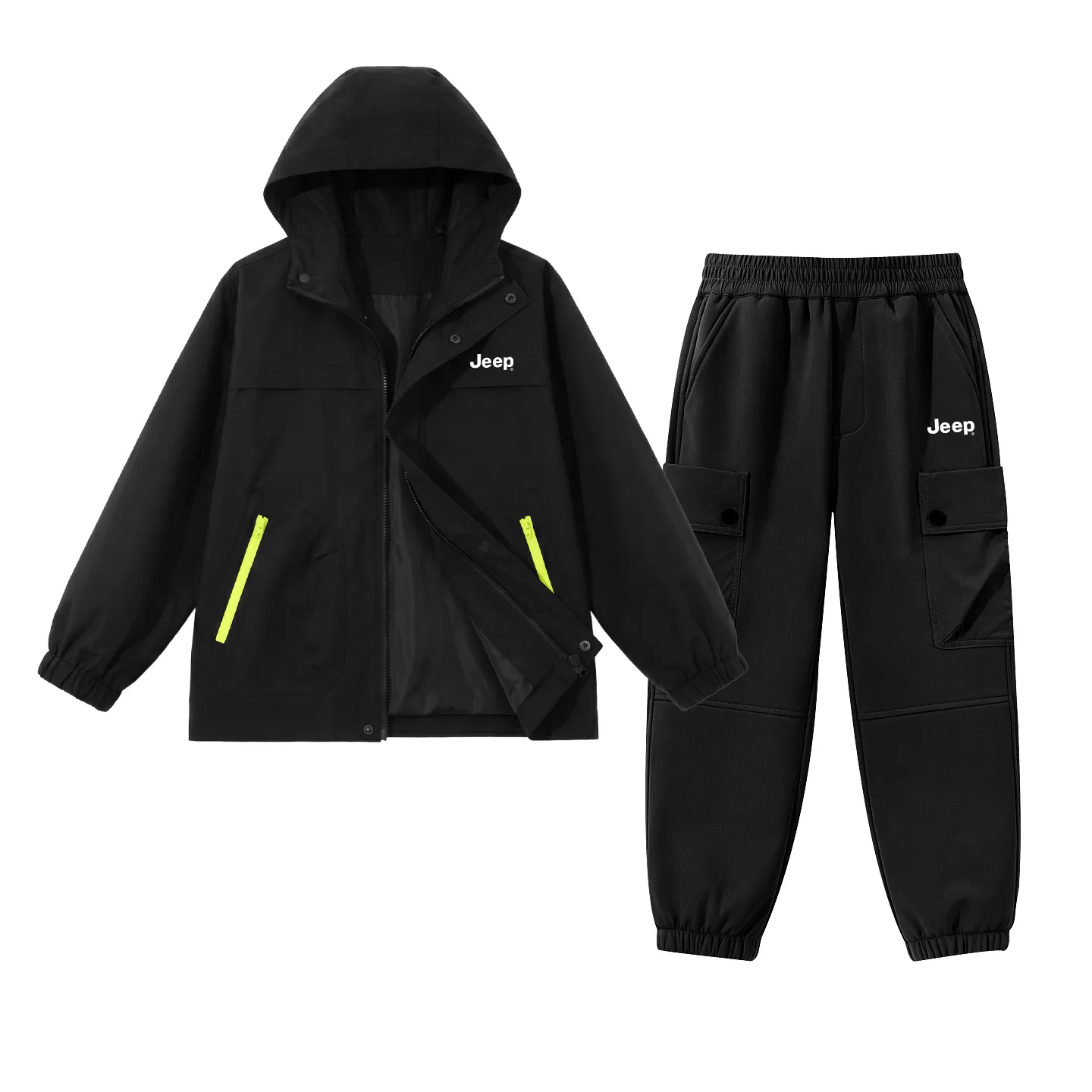 Детский спортивный комплект с капюшоном Jeep, Black/E White Logo K