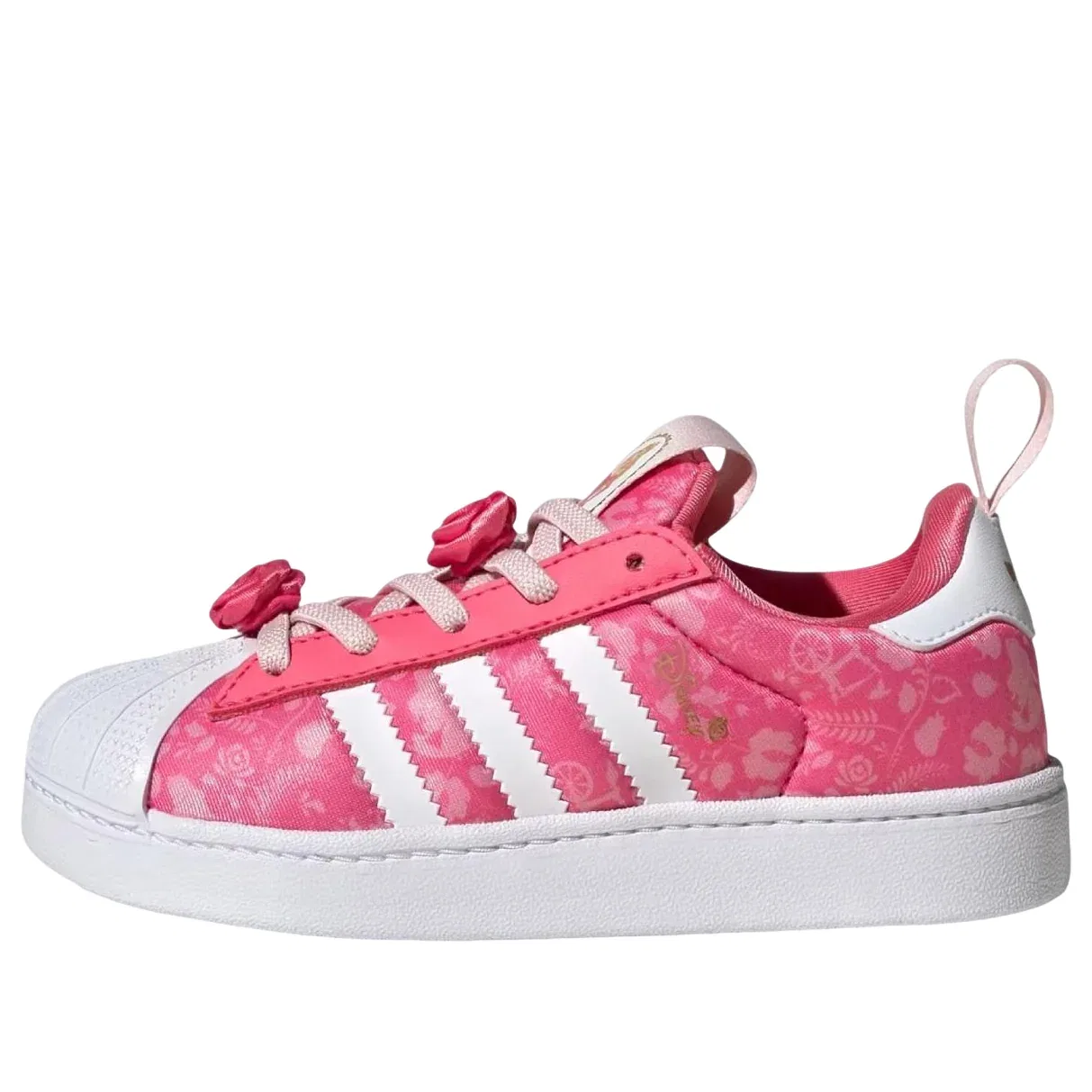 Детские кроссовки с сатиновым верхом Disney Princess Superstar Quick On 'Pink White' adidas, Pink / White / Gold Metallic
