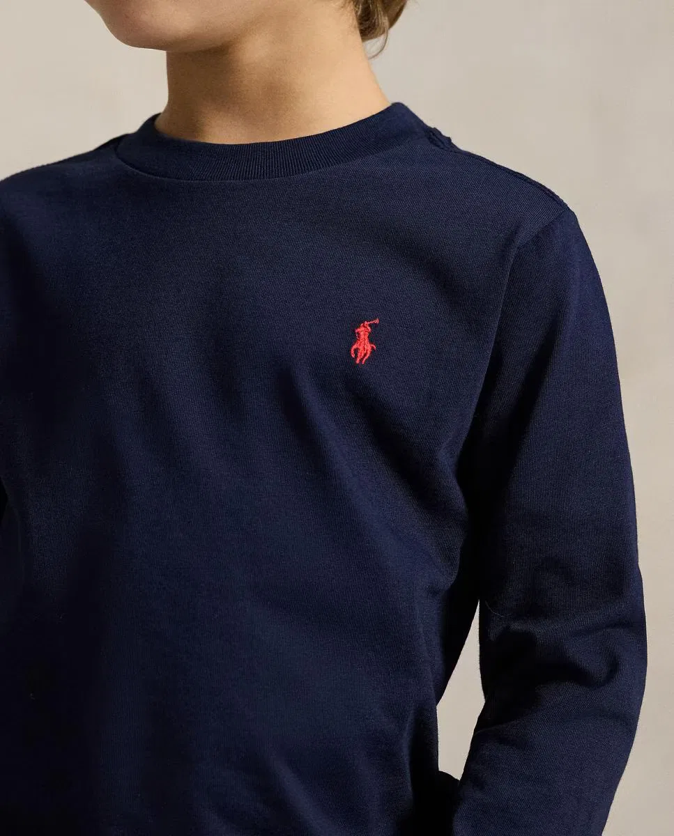 Детская футболка с длинным рукавом, Azul, Polo Ralph Lauren, темно-синий — фото 2