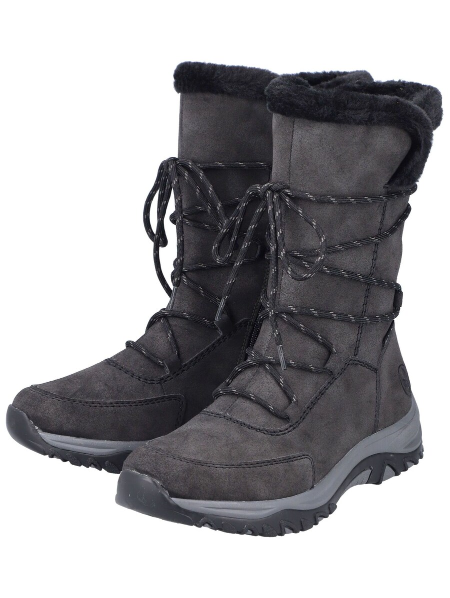 Зимние ботинки женские Rieker Snow Boots высокие с мехом, серый — фото 3