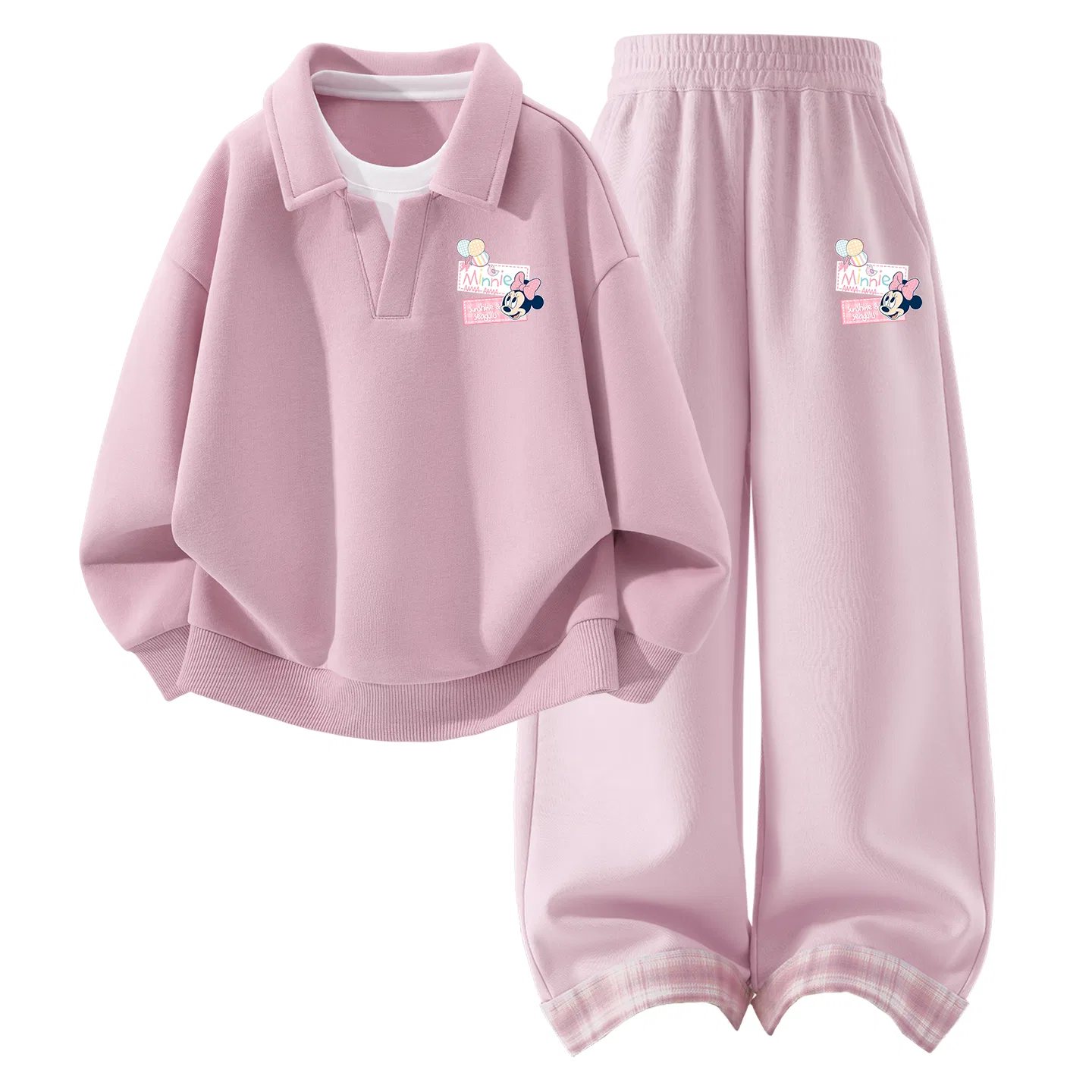 Детский комплект спортивной одежды с поло-воротником Disney Di Color Standard K Joy Lan Pink+Di Multicolor Logo K Cherry Blossom Pink