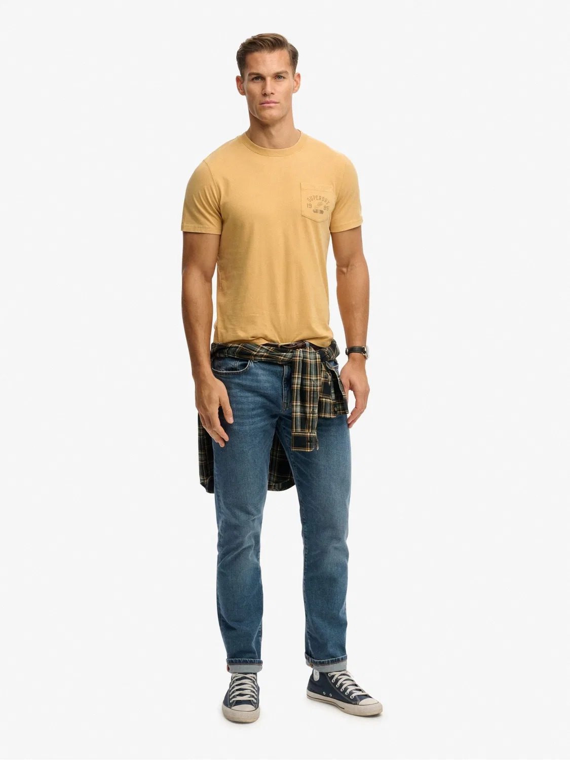 Футболка с нагрудным карманом Vintage Prep Relaxed Pocket Superdry, желтый — фото 4