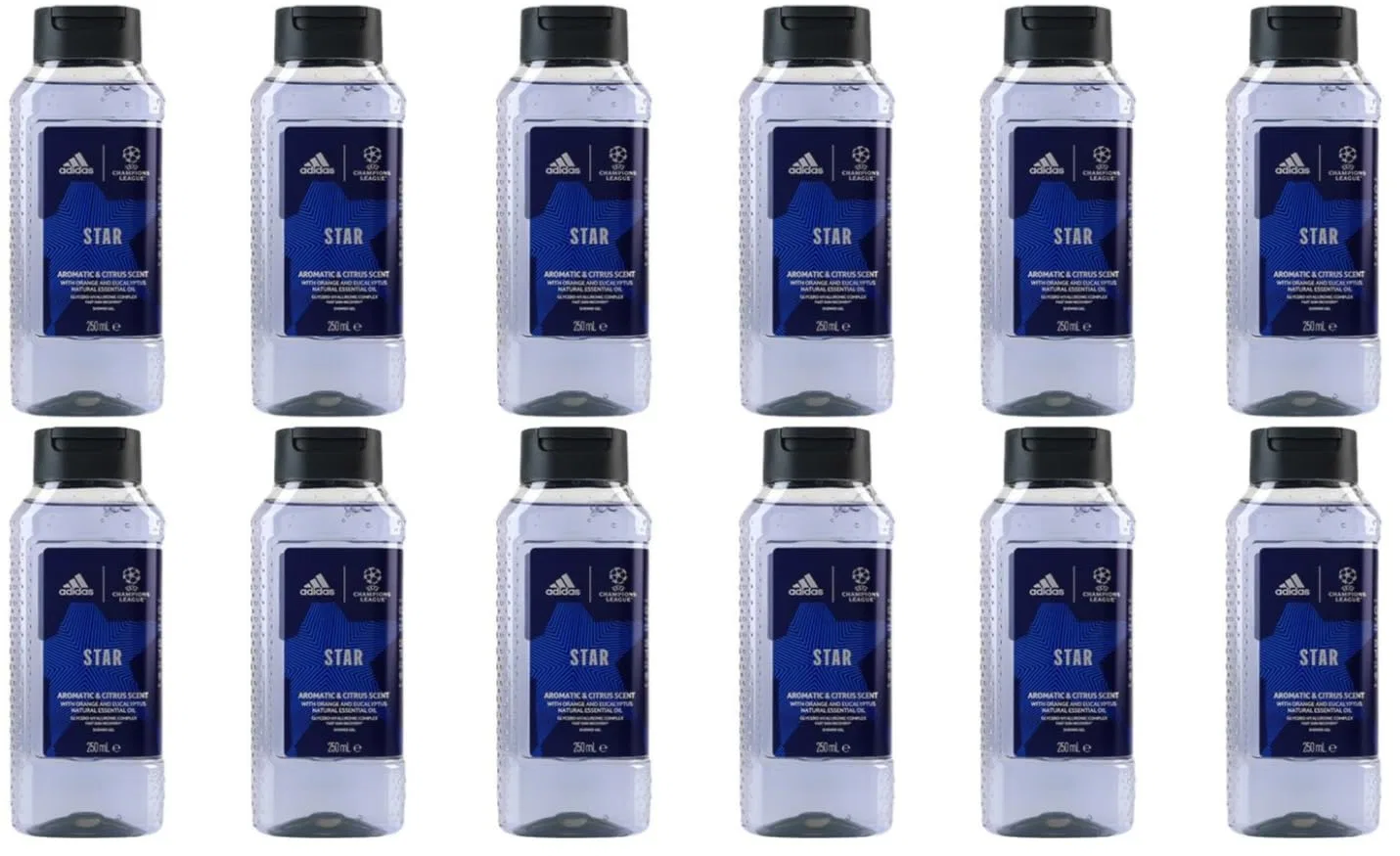 Душ-гель Adidas UEFA Champions League Star, Aromatisches Zitrusduft, 12x250 мл