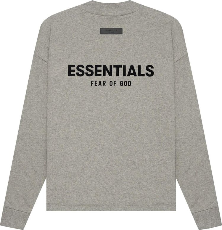 Лонгслив Fear of God Essentials Long-Sleeve Tee 'Dark Oatmeal', серый — фото 3