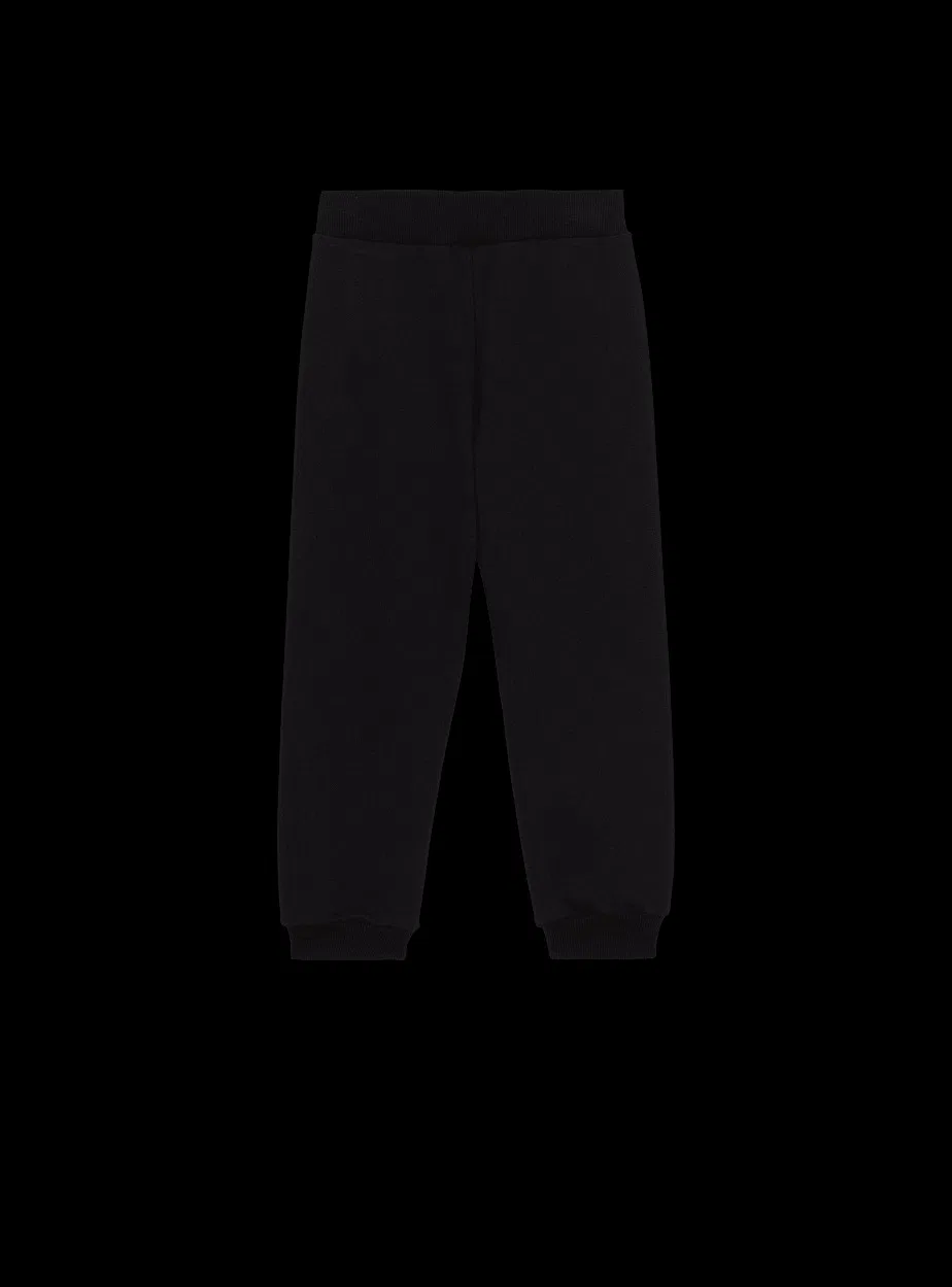 Детские спортивные джоггеры с вышитым вертикальным логотипом Balmain Kids, Black/Colourful — фото 2