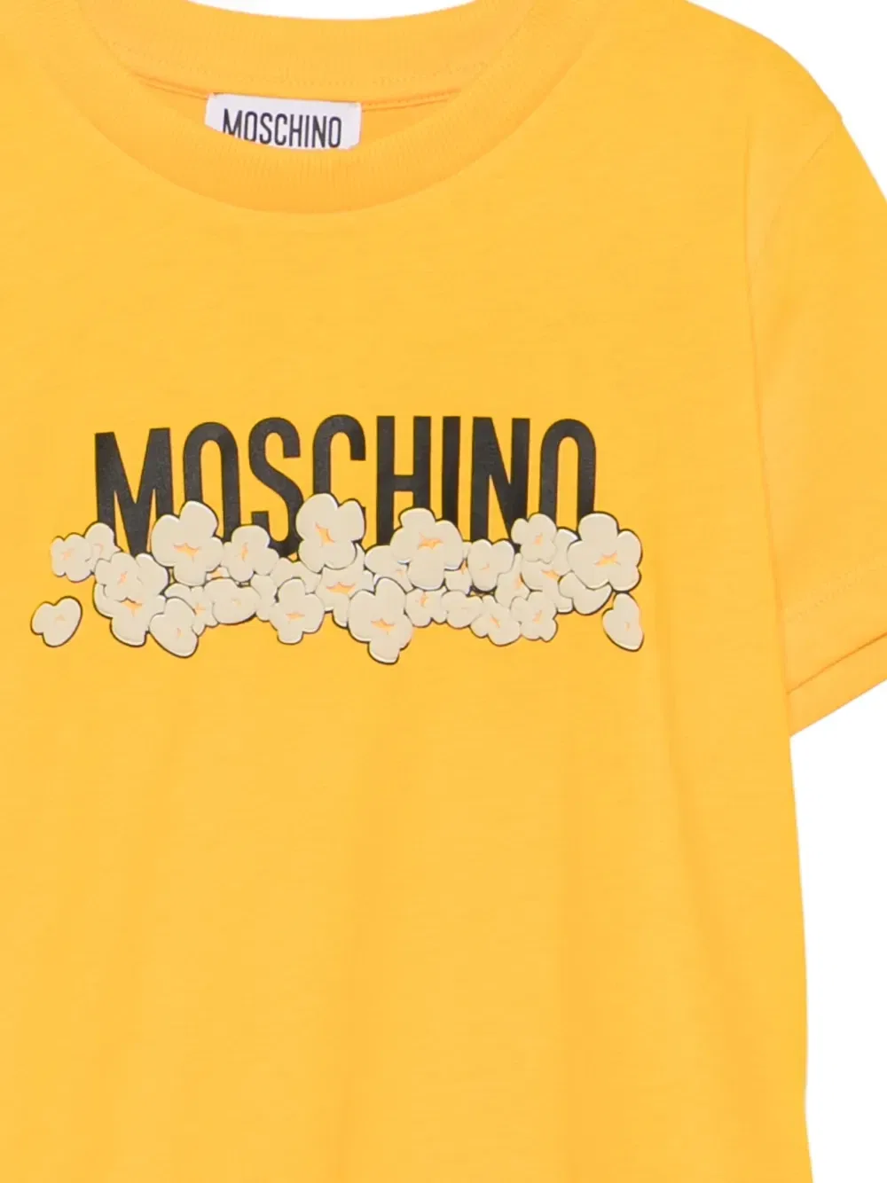 Футболка с логотипом и принтом попкорна Moschino Kids, желтый — фото 3