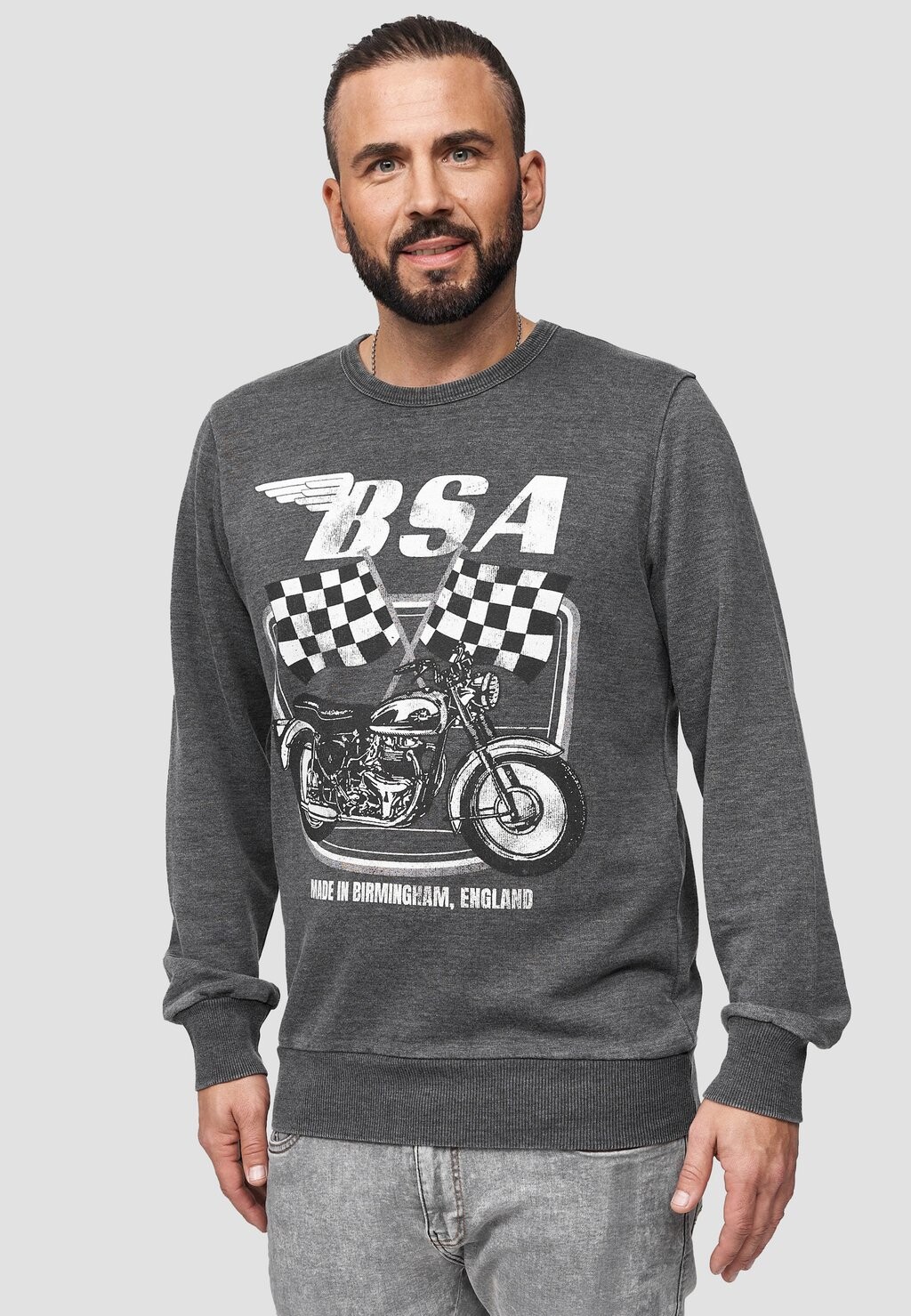 

Джемпер вязаный BRITISHMOTOR FLAG CHARCOAL VINTAGE Re:Covered, цвет grey