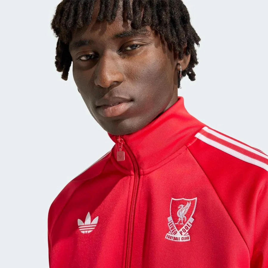 Куртка спортивная с длинным рукавом Liverpool FC Originals adidas, Красный — фото 4