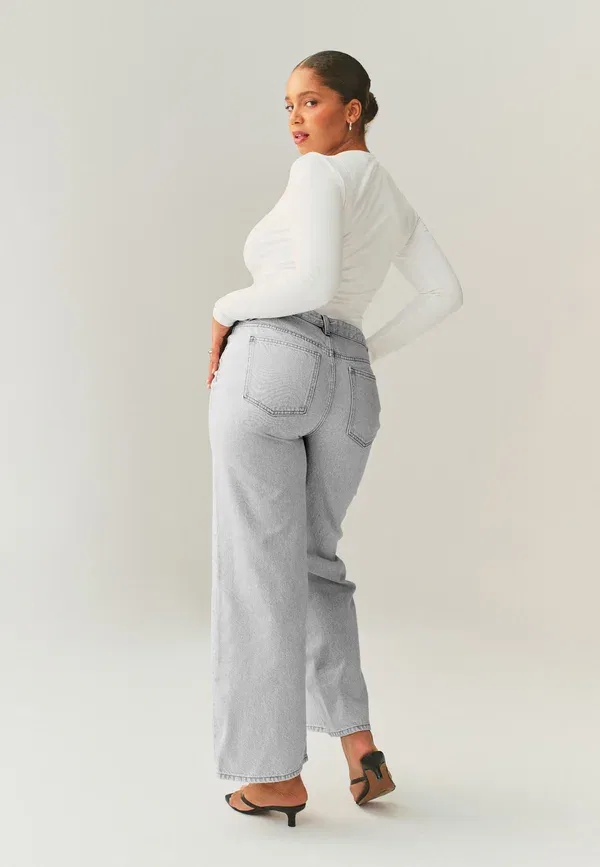 Брюки джинсовые Wide leg Next, grey, серый — фото 3
