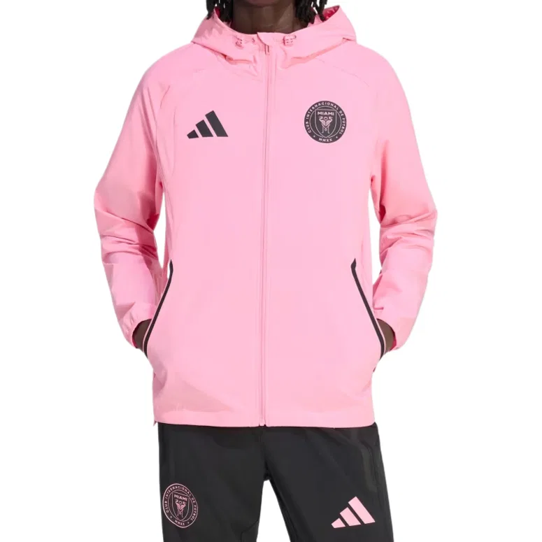 Мужская куртка с капюшоном Adidas, Happy Pink/Black — фото 3