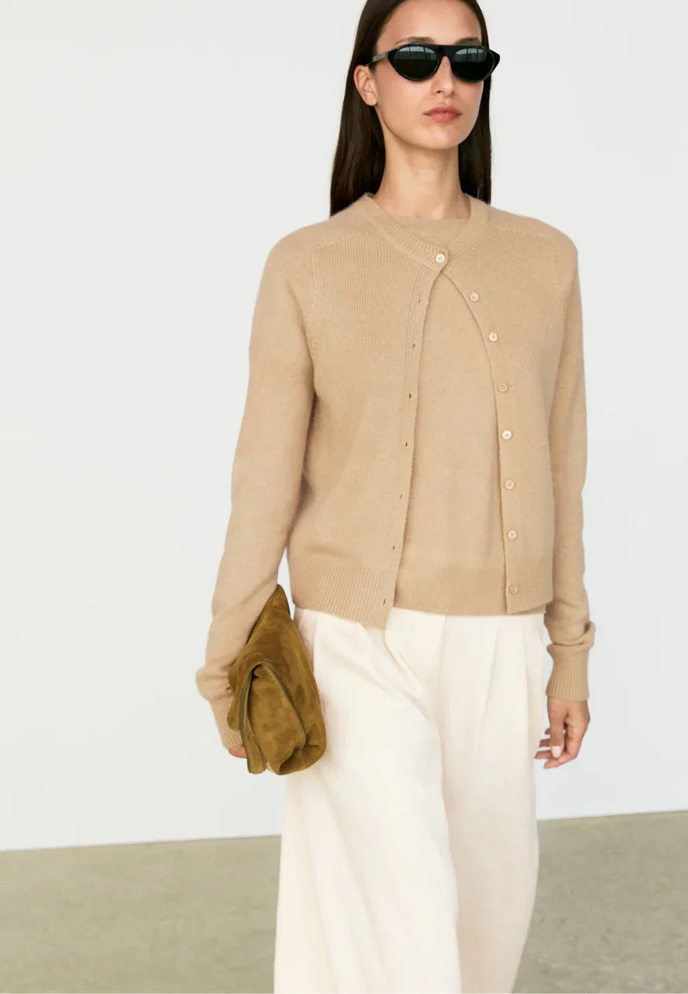 Простая футболка Massimo Dutti, Brown — фото 4