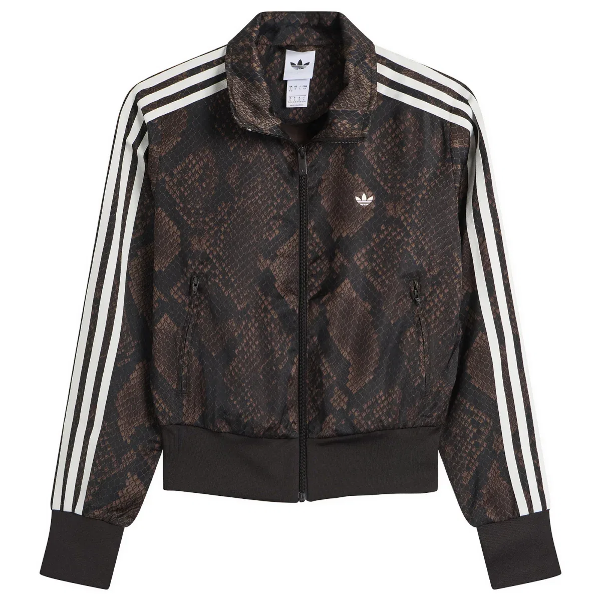 Женская куртка с воротником-стойкой Satin Firebird Track Top Adidas, Earth Strata & Aurora Coffee
