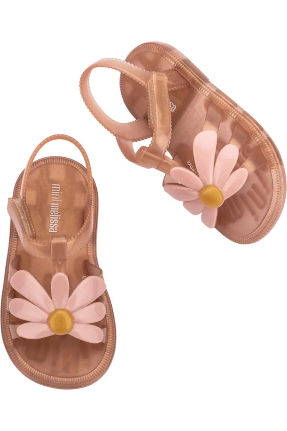 Сандалии детские с цветочными аппликациями Hip Bloomy Jelly Sandal Mini Melissa, Pearlish Brown/Pink — фото 3