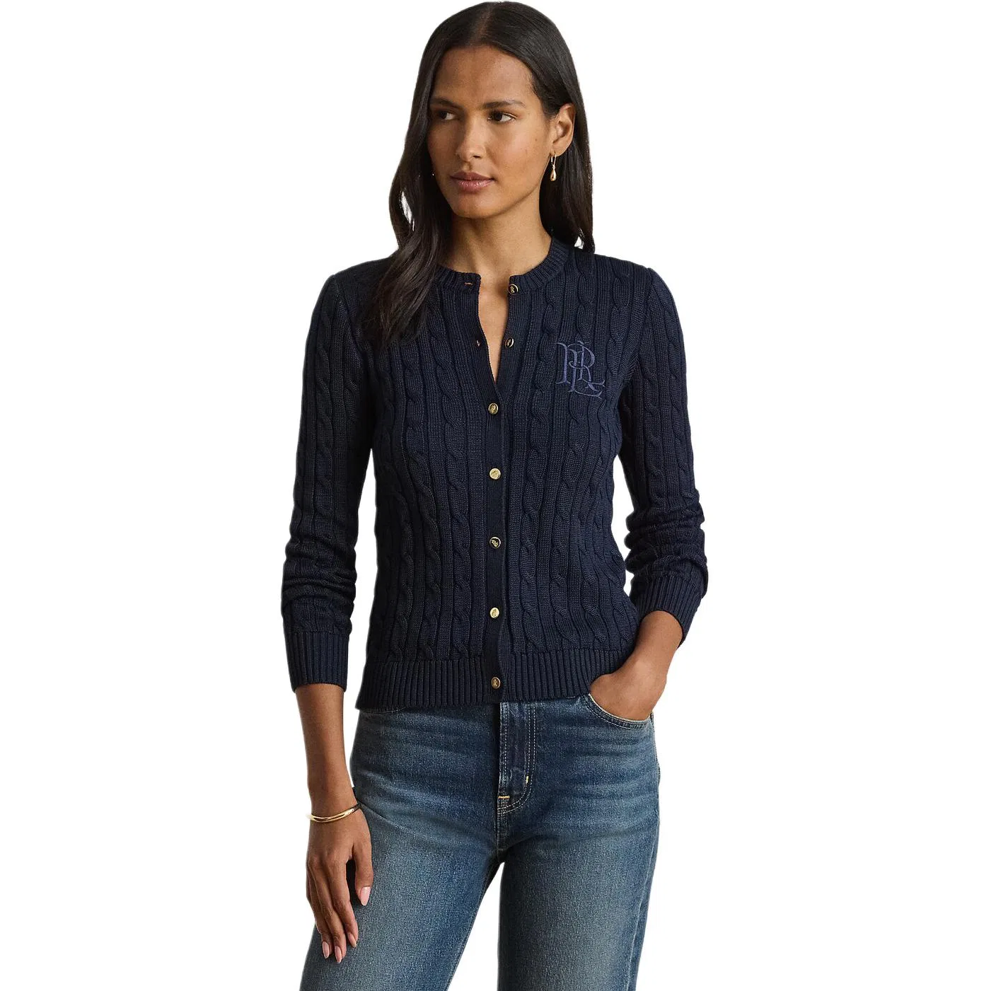 Женский свитер с круглым вырезом 410 Dark Blue Polo Ralph Lauren, 410-Dark Blue — фото 4