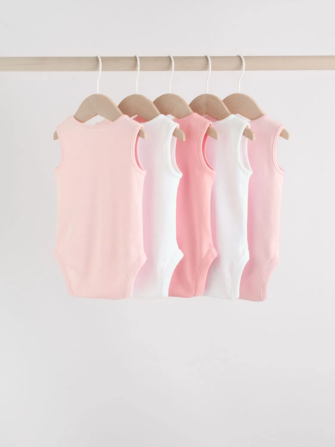 Комплект боди 5 шт, Essential Vest Next, розовый/белый — фото 2