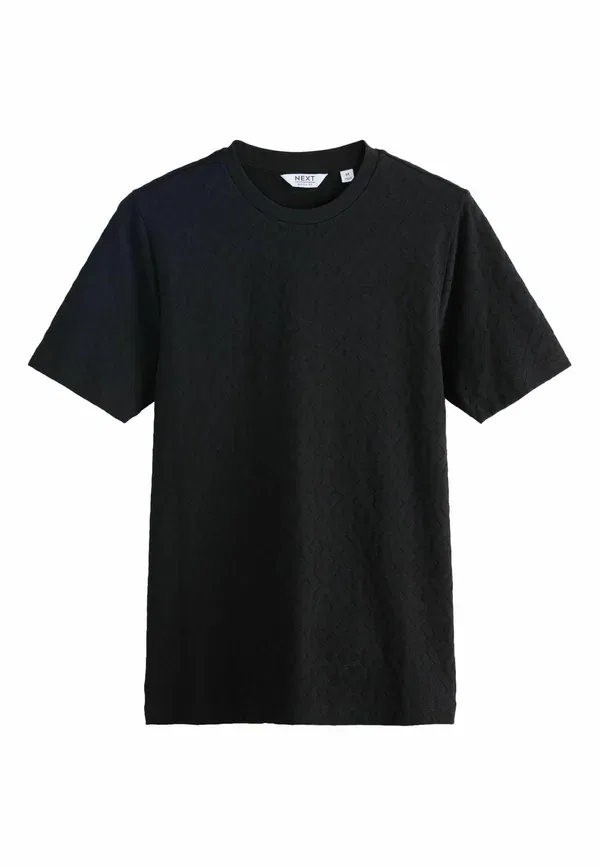 Футболка хлопковая Smart Textured T-shirt Next Muscle Fit, черный