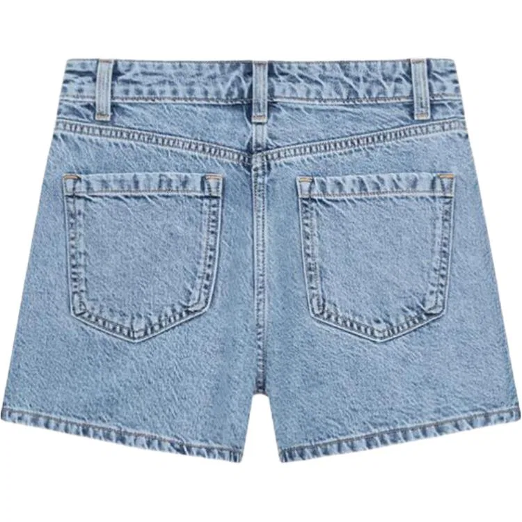 Женские джинсовые шорты с принтом Medium Blue ZARA, Medium Blue — фото 3