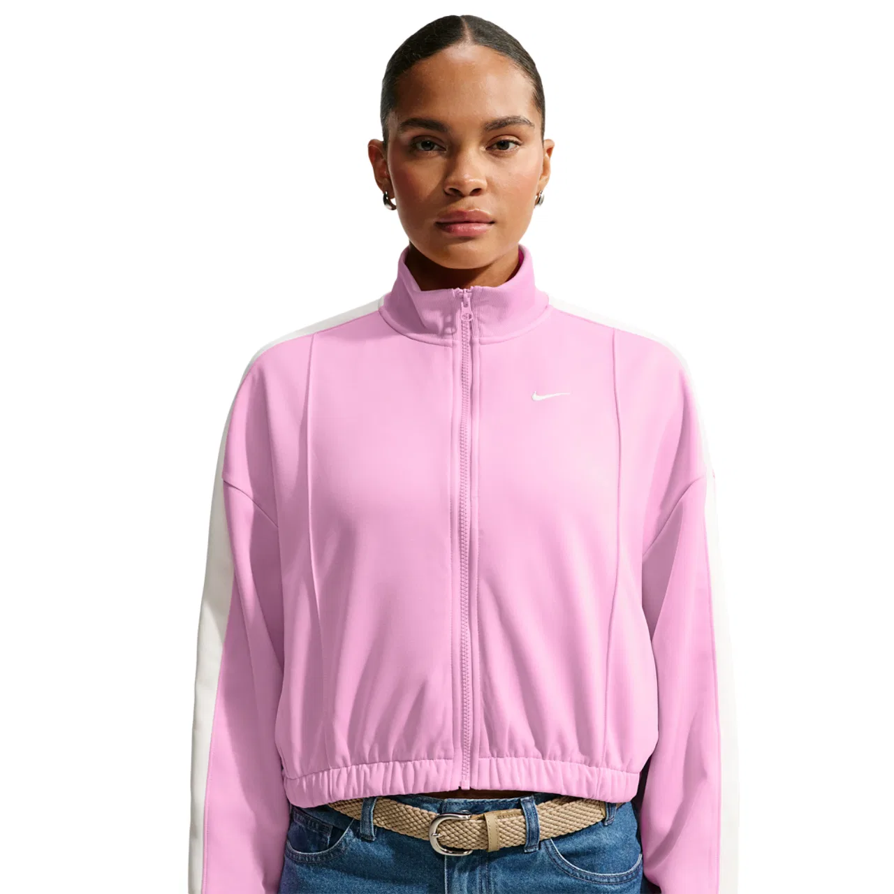 Женская куртка-олимпийка с принтом Nike NSW Track Jacket Nike, Sail/Sail/Pink Rise