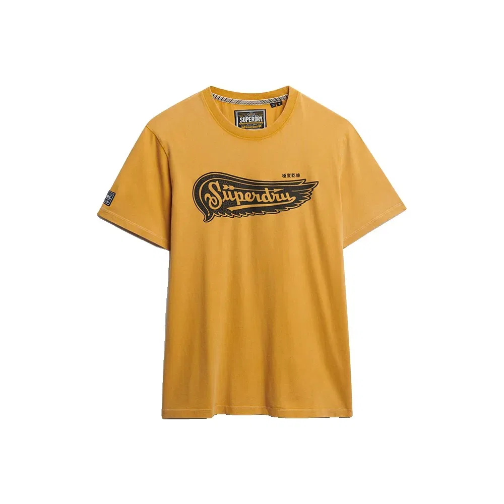 Мужская футболка с принтом Auto Logo Superdry, Yellow