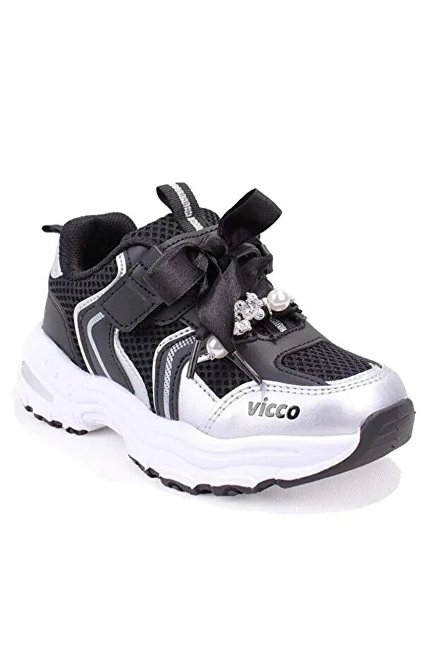 Детские кроссовки для девочек текстильные Care Vicco, Black — фото 3