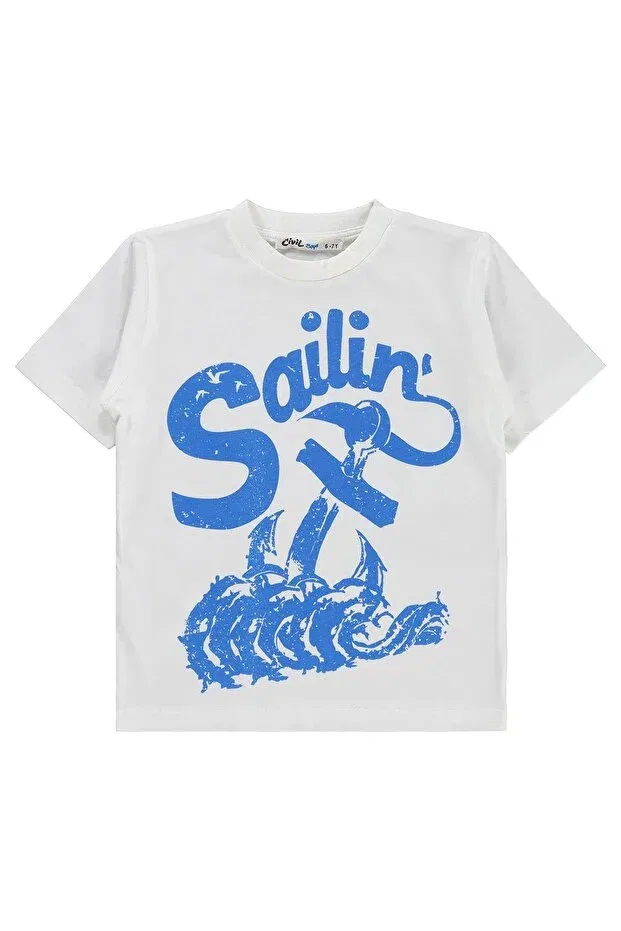 Детская рубашка для мальчиков с принтом Sailin Civil Boys, Dark Turquoise — фото 2