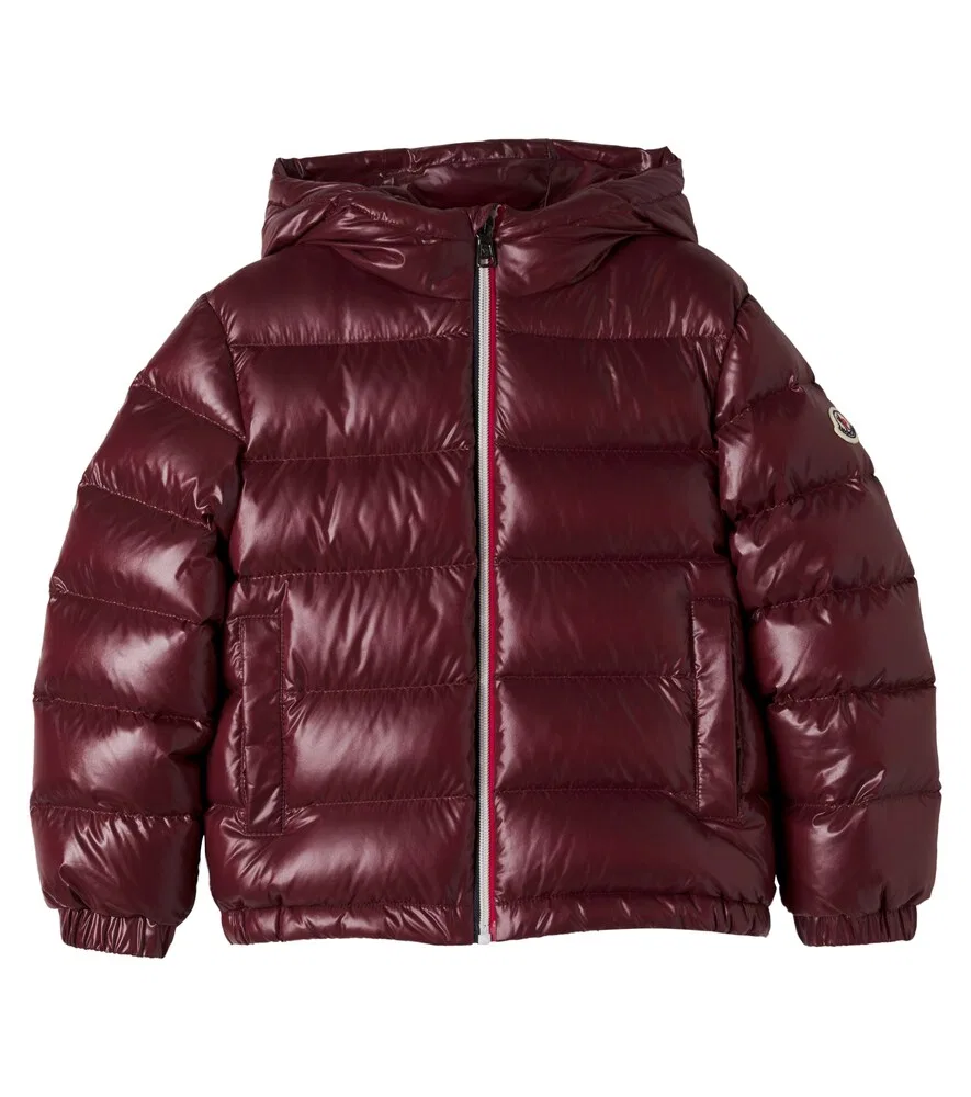 Пуховая куртка Aubert с капюшоном Moncler Enfant, бордовый