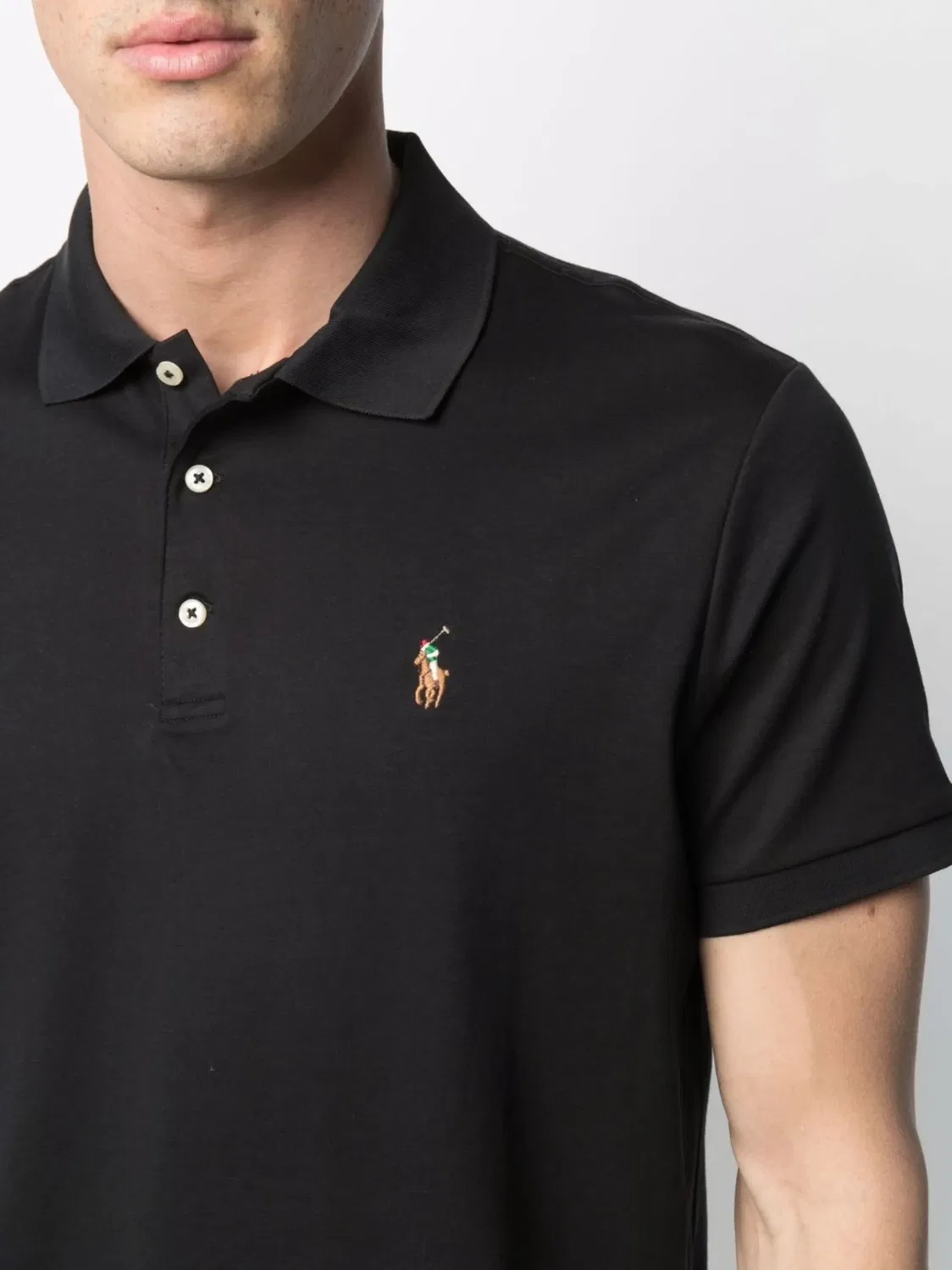 Polo Ralph Lauren Рубашка-поло джерси Черный — фото 3