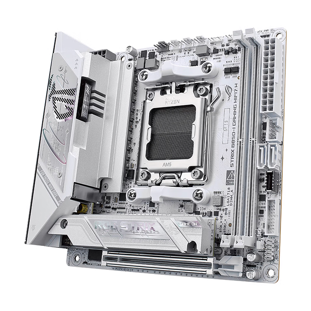 

Материнская плата Asus ROG Strix B850-I Gaming WIFI 7 W Mini Snow White, AM5, DDR5, WI-FI