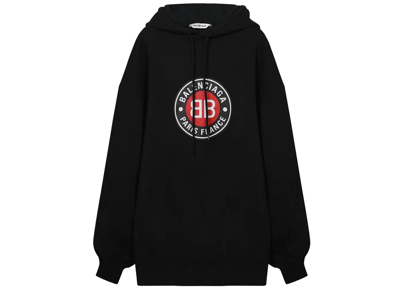 Мужской худи с принтом Balenciaga Paris France Print, Black
