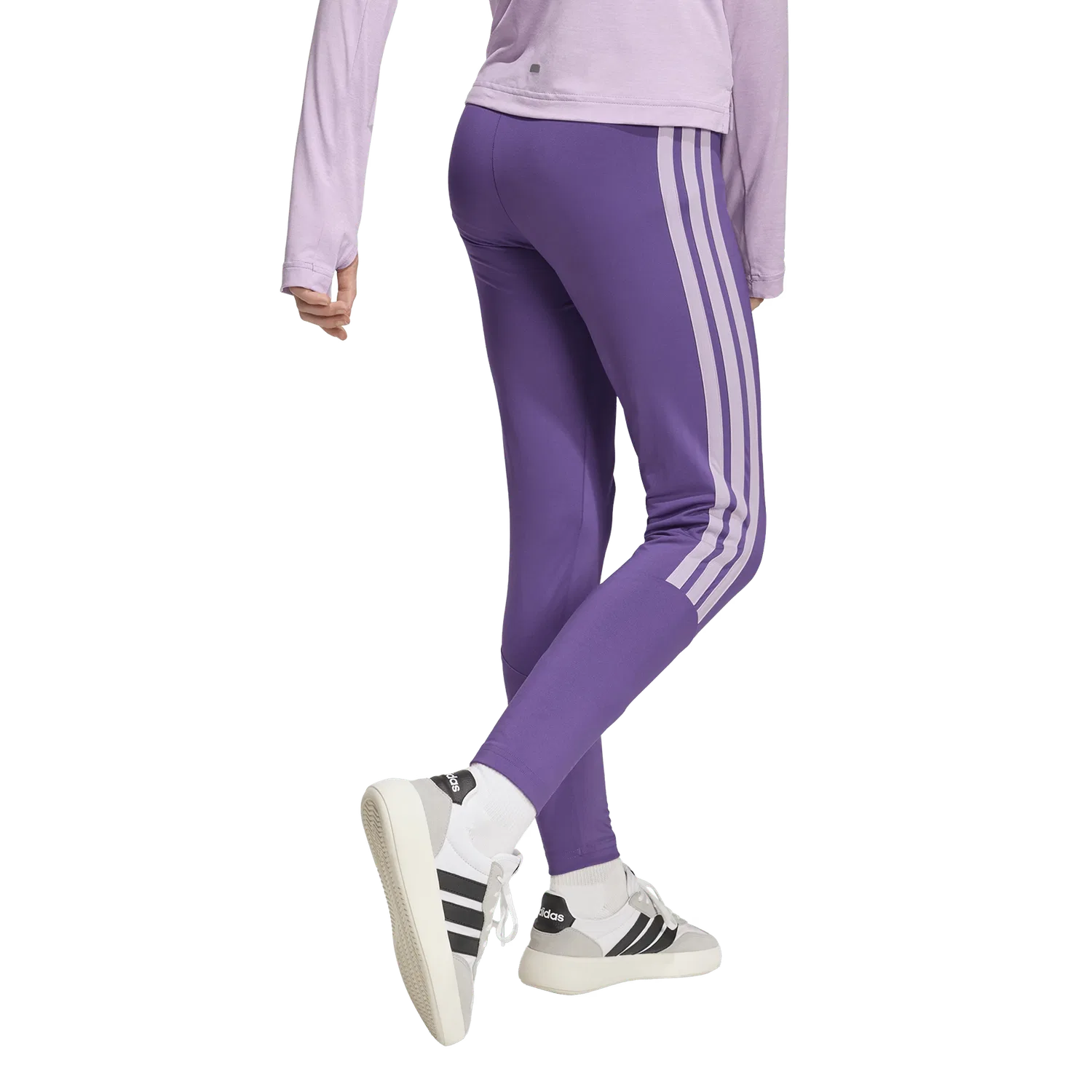 Женские спортивные леггинсы с высокой посадкой Adidas, фиолетовый — фото 2