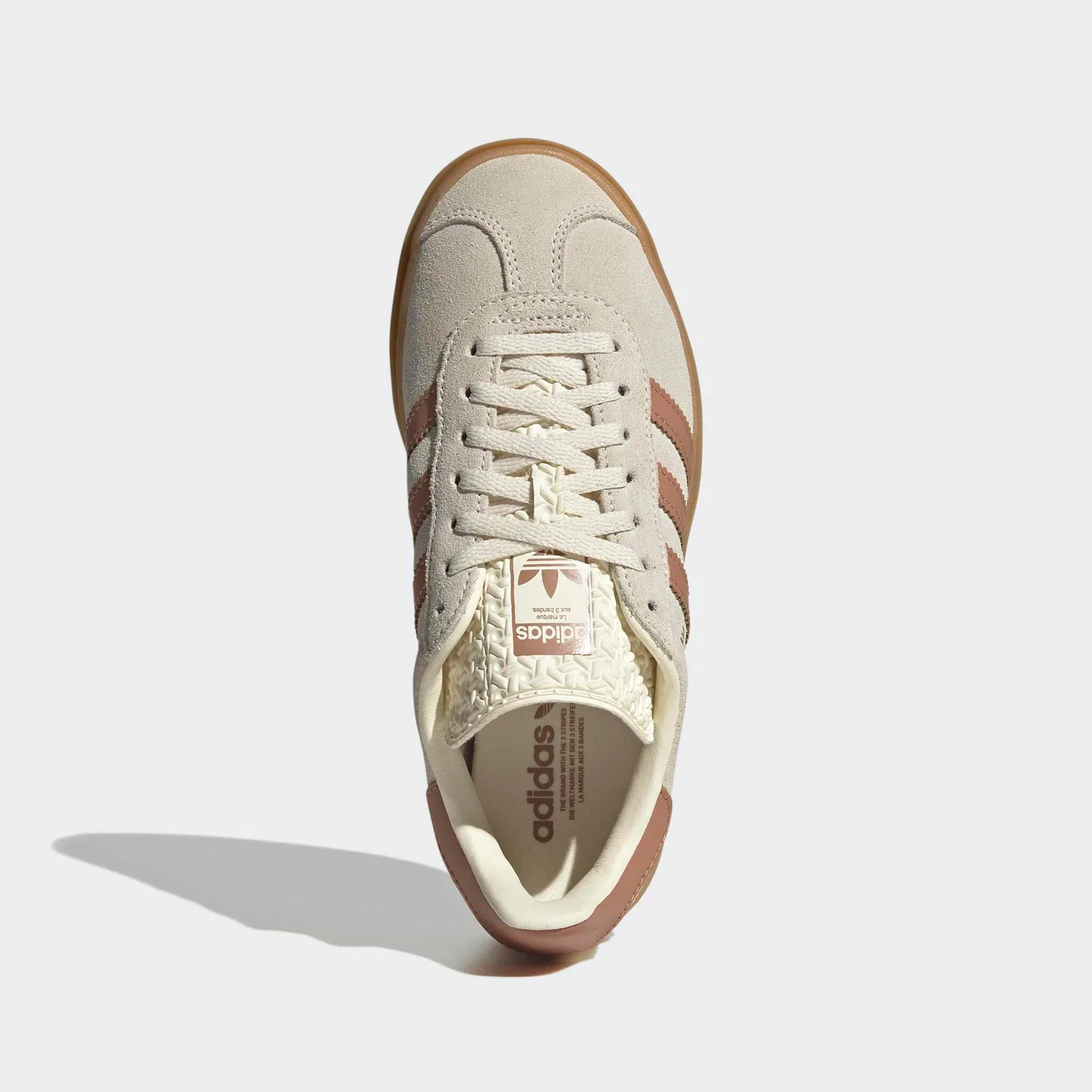 Детские кроссовки на платформе Gazelle Bold Adidas Originals, Cream White/Clay Strata/Gold Metallic — фото 4