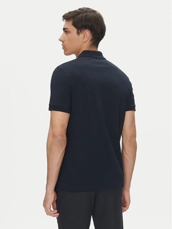 Поло slim fit Passerzip Boss, темно-синий — фото 3