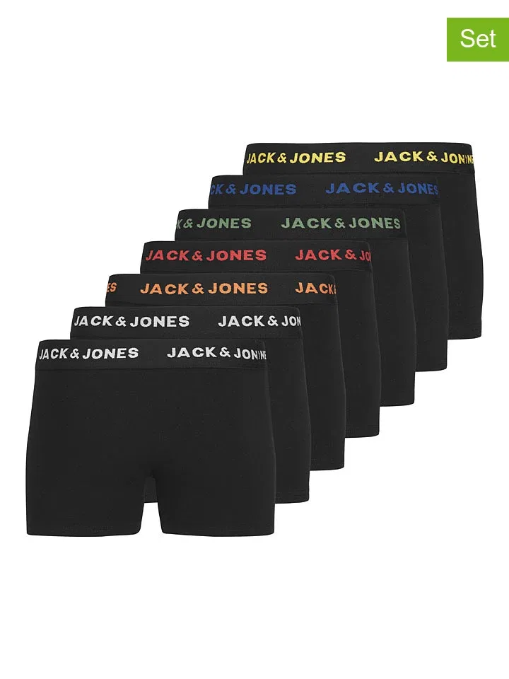 Комплект трусов-боксеров 7 штук, черный Jack & Jones Junior