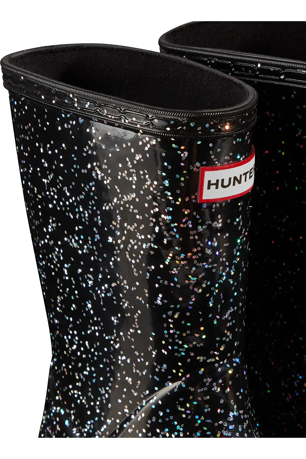 Детские резиновые сапоги с блестками Original First Classic Glitter Hunter, черный — фото 4