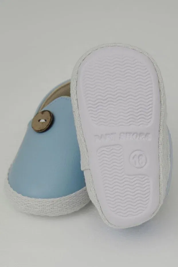 Детские пинетки для мальчиков с принтом Bebiccino, Light Blue — фото 3