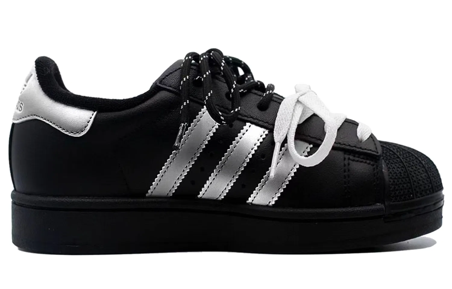 Детские кроссовки для скейтбординга Superstar 2, Adidas Originals, Silver Black — фото 3