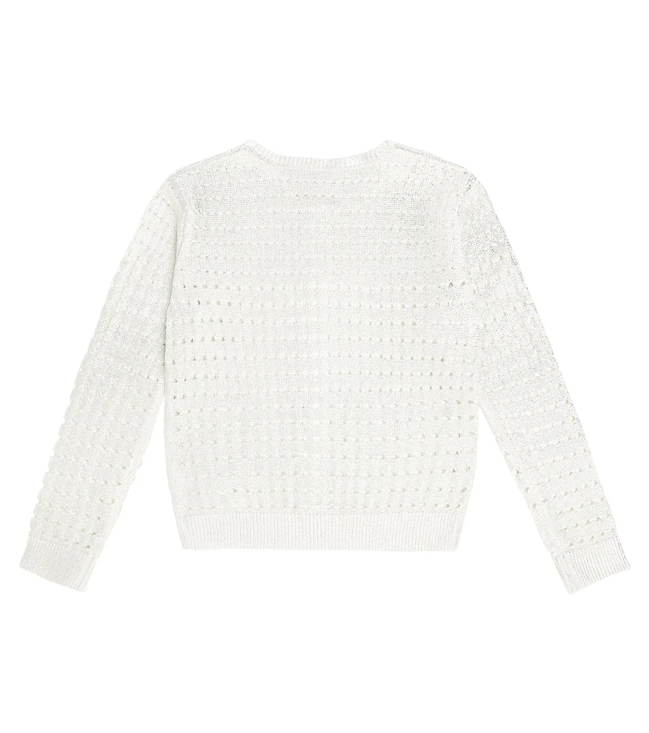 Кардиган хлопковый металлик Chloé Kids, серебряный — фото 4