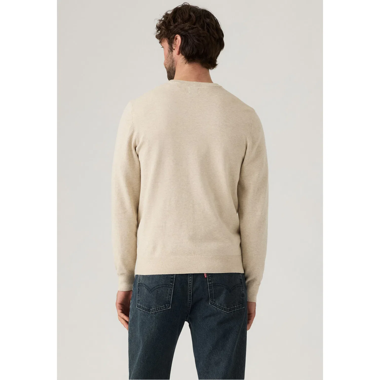 Мужской джемпер с круглым вырезом Lightweight HM Sweater Levi's, White Peppercorn — фото 3