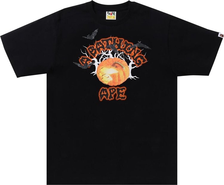 

Футболка BAPE Halloween Jack O' Lantern College Tee 'Black', черный