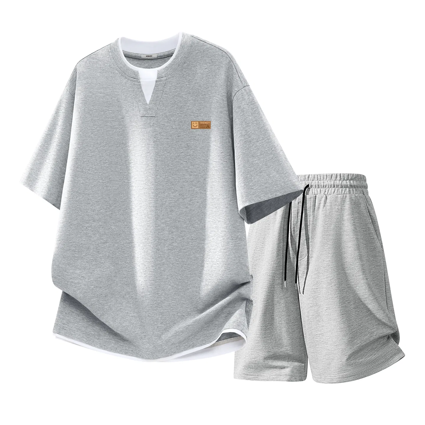 Детский спортивный комплект из 2 предметов хлопковый MINISO, Gray