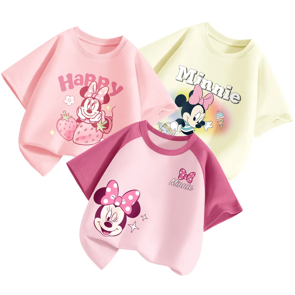 Футболка 3 шт, для детей 3-7 лет Disney, Dime Berry Berry Pink+Dile Play K Berry Red+Dile Lift K White — фото 4
