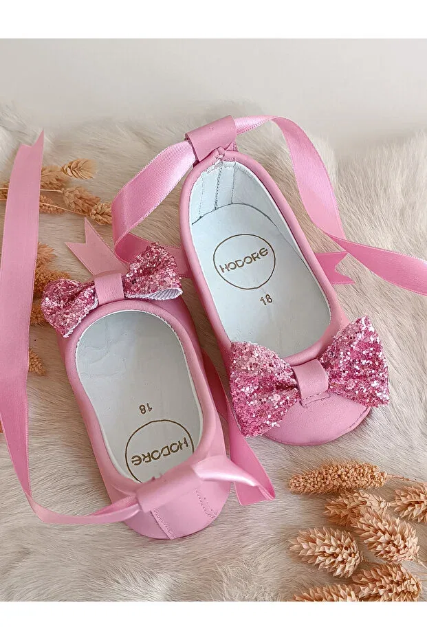 Детские балетки для девочек из кожи Perla Hodore, Pastel Pink — фото 4