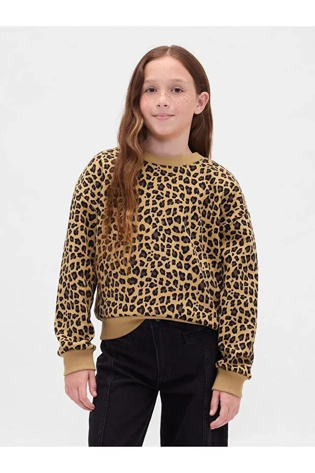 Детские свитшот для девочек с длинным рукавом Gap, Brown-003